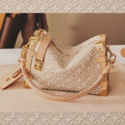 LV Gousset with enchape of Speedy 30 Soft Monogram Poplar Emblem on jacquard (1)